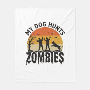 Manta Polar Mi perro caza zombies vintage arte de perro de Hal