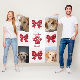 Manta Polar Mi Perro Es Mi San Valentín Bow 4 Fotos