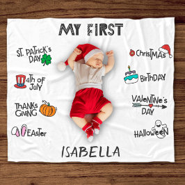 Manta Polar Mi primer bebé lindo y moderno de vacaciones