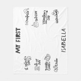 Manta Polar Mi primer bebé lindo y moderno de vacaciones