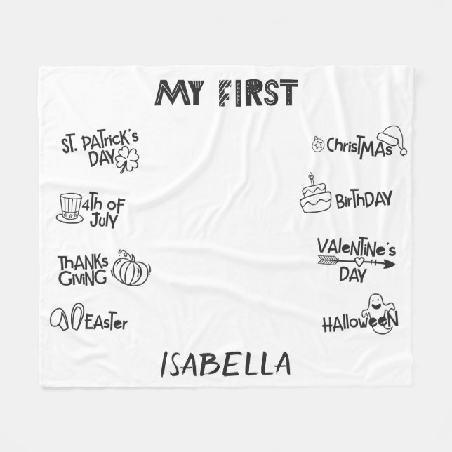 Manta Polar Mi primer bebé lindo y moderno de vacaciones (Frente (Horizontal))