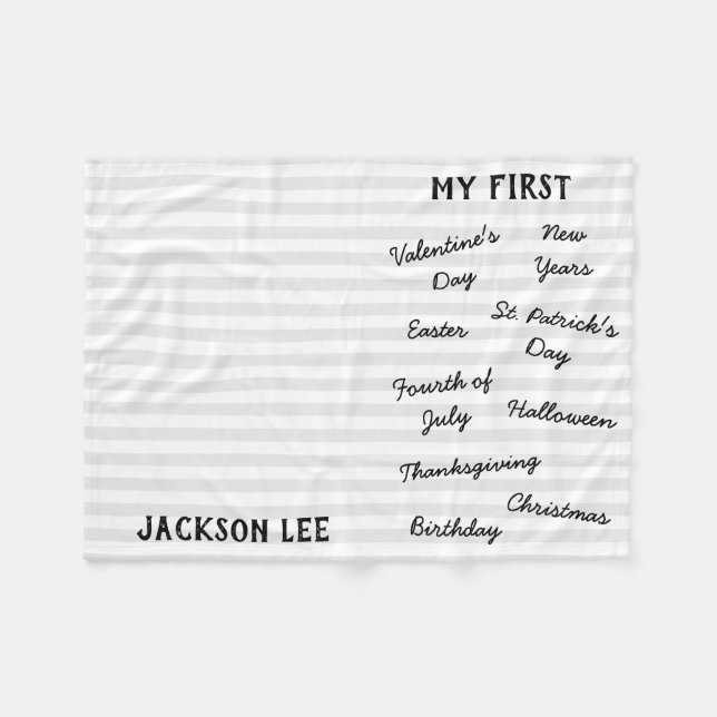 Manta Polar "Mi primer hito de vacaciones" Baby Blanket (Frente (Horizontal))