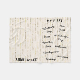 Manta Polar "Mi primer hito de vacaciones" Baby Blanket