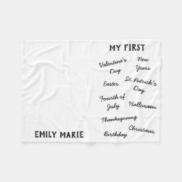 Manta Polar "Mi primer hito de vacaciones" Baby Blanket