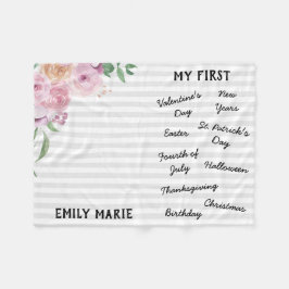 Manta Polar "Mi primer hito de vacaciones" Baby Blanket