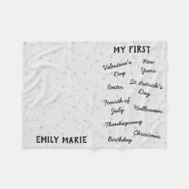 Manta Polar "Mi primer hito de vacaciones" Baby Blanket