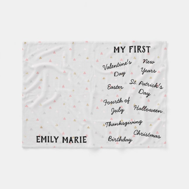 Manta Polar "Mi primer hito de vacaciones" Baby Blanket (Frente (Horizontal))