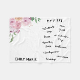 Manta Polar "Mi primer hito de vacaciones" Baby Blanket