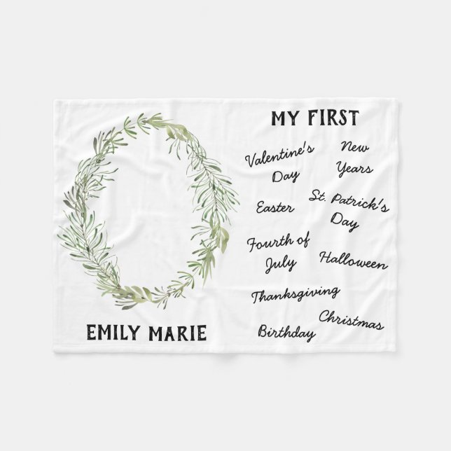 Manta Polar "Mi primer hito de vacaciones" Baby Blanket (Frente (Horizontal))