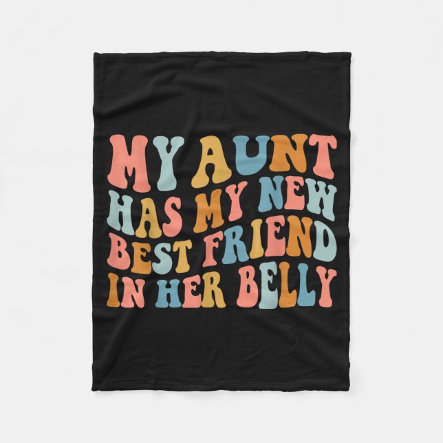 Manta Polar Mi tía tiene a mi nuevo amigo en su barriga divert (Anverso)