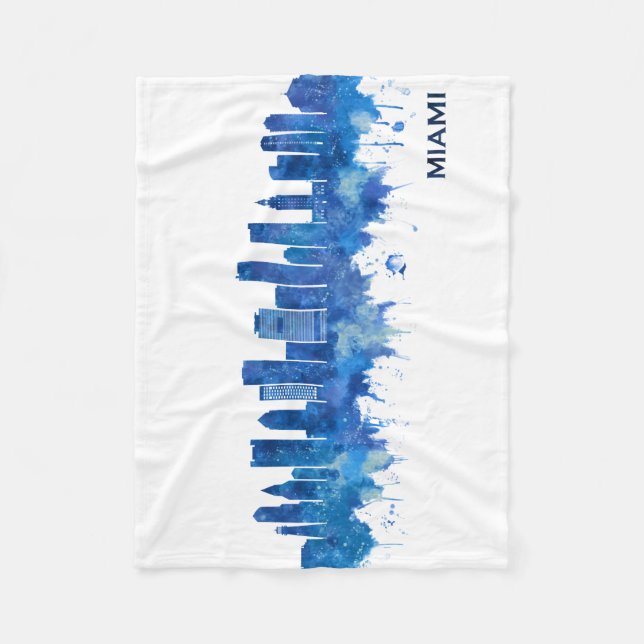 Manta Polar Miami Florida Skyline Blue (Anverso)