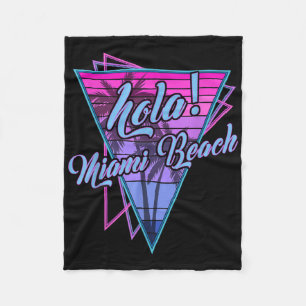 Manta Polar Miami Retro - Hola Miami Beach Florida Vintage