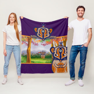 Manta Polar Mice creatures in the field Fleece Blanket