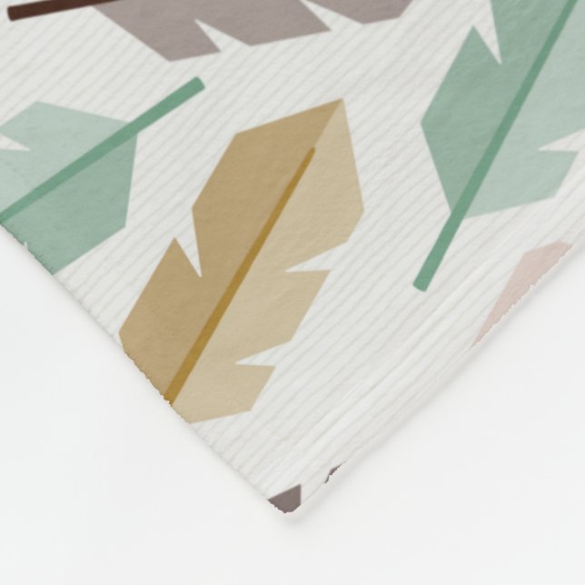 Manta Polar Mid-Century Modern Retro Feathers Fleece Blanket (Esquina)