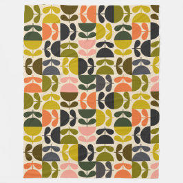 Manta Polar Mid‑century modern- Retro Scandinavian Flowers