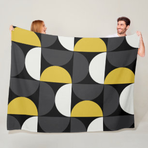 Manta Polar MidCentury Modern turmmérico y gris de pistón