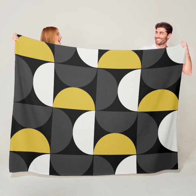 Manta Polar MidCentury Modern turmmérico y gris de pistón (In situ)