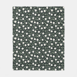 Manta Polar Midnight Garden Modern Farmhouse Daisy Pattern