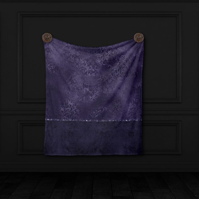 Manta Polar Midnight Indigo Romance | Damasco satinado (Subido por el creador)
