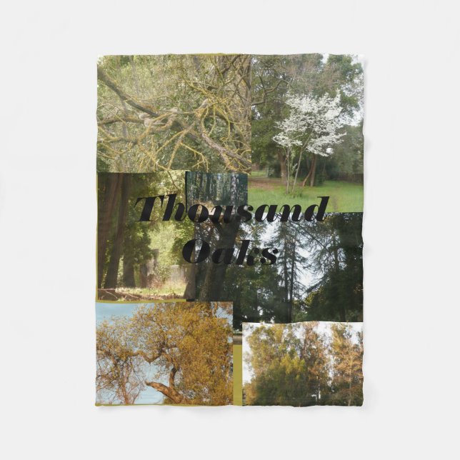 Manta Polar Mil robles panorámicos con robles y verduras (Anverso)