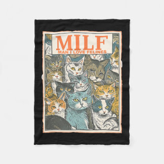 Manta Polar Milf Man I Love Felines Funny Cat Humor Extrañamen