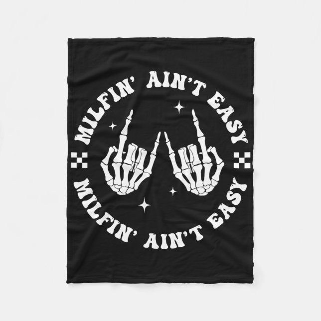 Manta Polar Milfin Aint Easy Funny Milf Groovy Mamá tía Skelet (Anverso)
