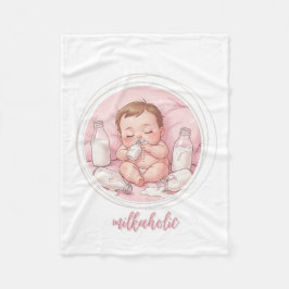 Manta Polar Milkaholic Baby Print | Cute Nursery Funny Art
