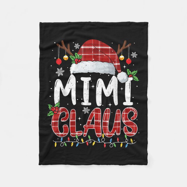 Manta Polar Mimi Claus Christmas Lights Pajama Family Matching (Anverso)