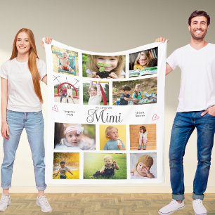 Manta Polar Mimi Te Amamos Corazones Personalizados Modernos