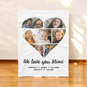 Manta Polar Mimi We Love you Heart Modern Collage de fotos