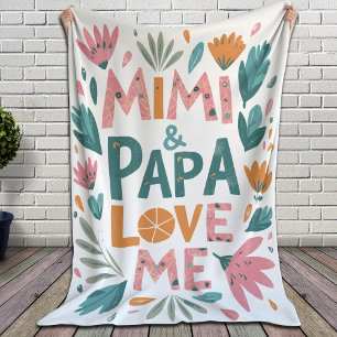 Manta Polar Mimi y papá me aman - Floral