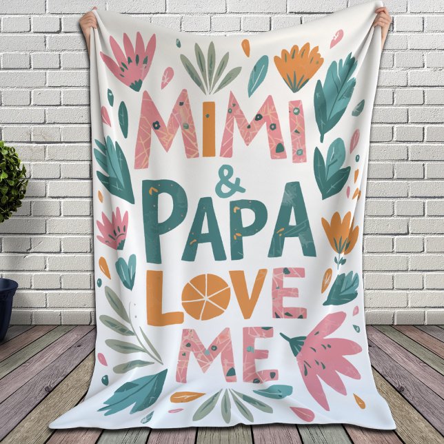Manta Polar Mimi y papá me aman - Floral (Subido por el creador)