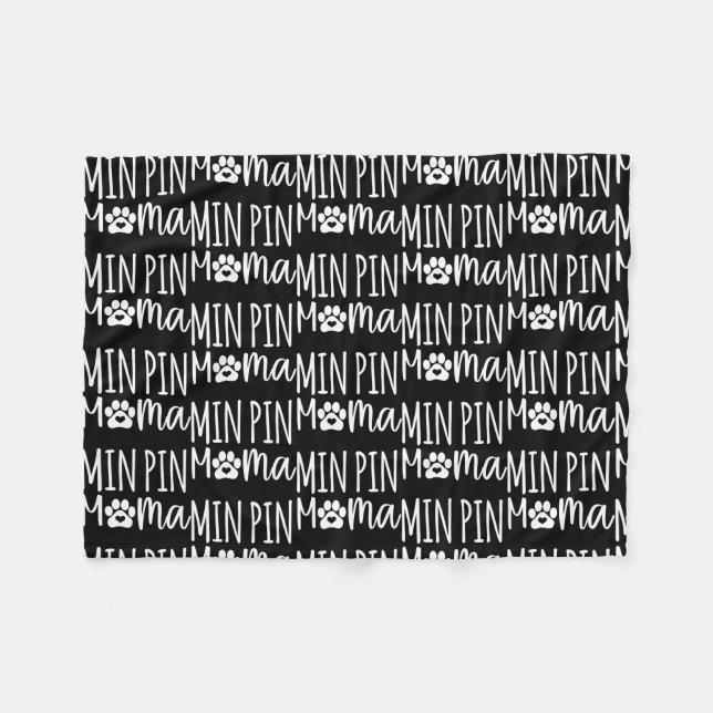Manta Polar Min Pin Mama Cute Miniatura Pinscher Dog Paw (Frente (Horizontal))