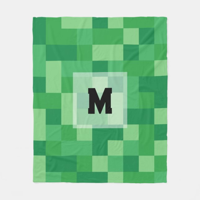 Manta Polar Minecraft Monogram Fleece Blanket (Anverso)