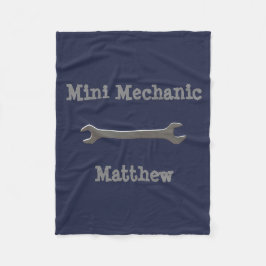 Manta Polar Mini Mechanic Nombre Personalizado Fleece Blanket