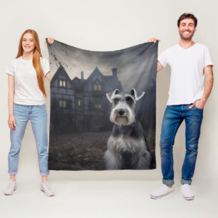 Manta Polar Miniature Schnauzer Halloween Espeluznante