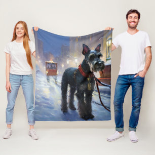 Manta Polar Miniature Schnauzer Temporada Navideña Festiva