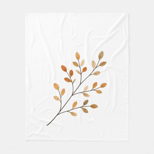 Manta Polar Minimal Autumn Branch Throw Blanket (Anverso)