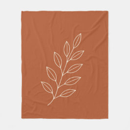 Manta Polar Minimal Botanical Line Art Fleece Blanket