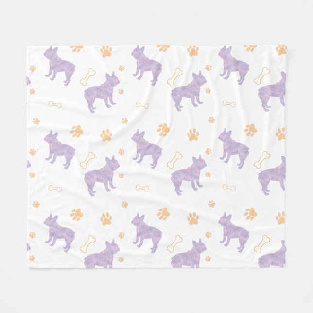 Manta Polar Minimal mint french bulldog Silhouette blanket (Frente (Horizontal))