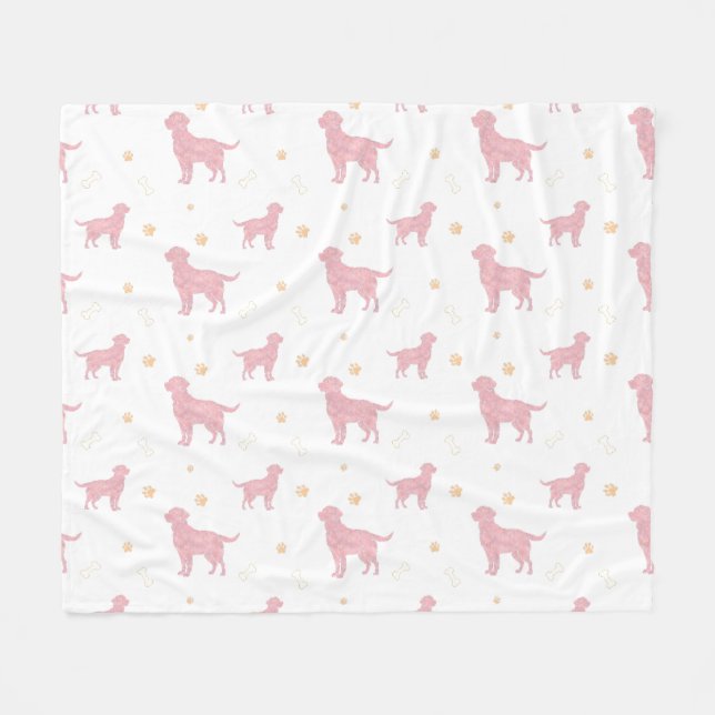 Manta Polar Minimal Pastel pink Labrador Retriever Blanket  (Frente (Horizontal))