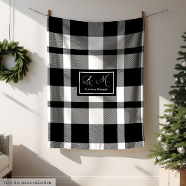 Manta Polar Minimalist Black White Checkered Blanket for Men