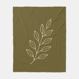 Manta Polar Minimalist Botanical Leaf Plaid Blanket