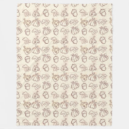 Manta Polar Minimalist Fall Harvest Doodle Fleece Blanket