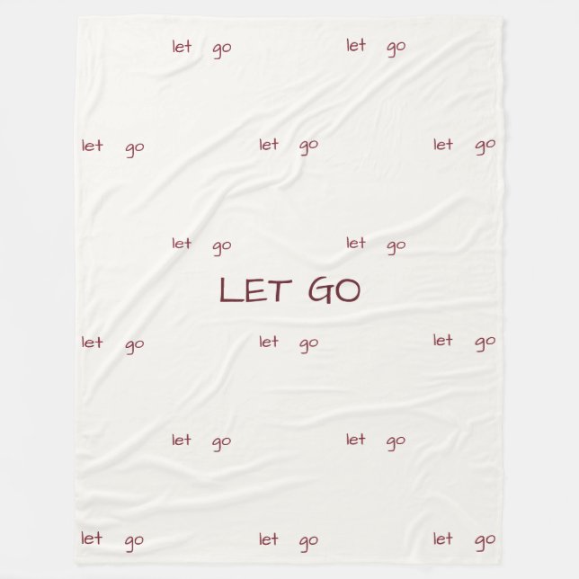 Manta Polar Minimalist "Let Go" Affirmation Pattern (Anverso)