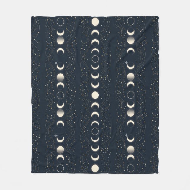 Manta Polar Minimalist Lunar Phases Pattern with Stars and Nig (Anverso)