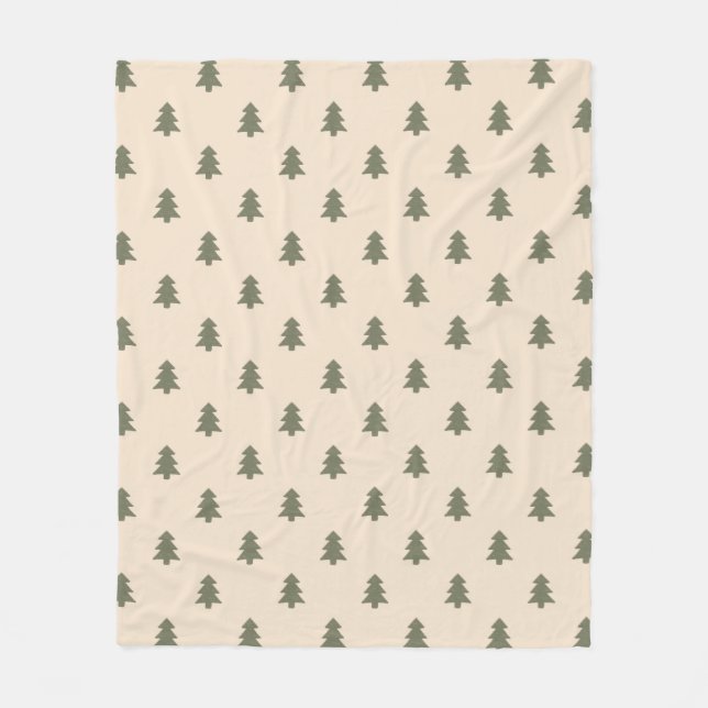 Manta Polar Minimalist Pine Tree Beige Boho Farmhouse Winter (Anverso)