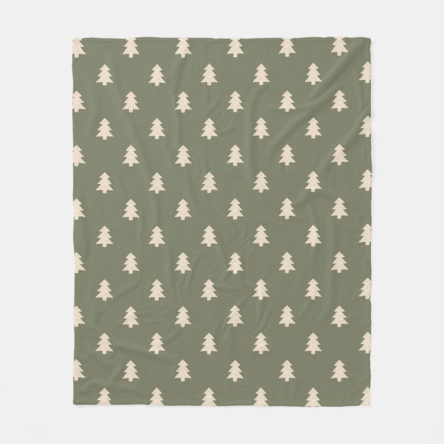 Manta Polar Minimalist Pine Tree Neutral Boho Farmhouse Winter (Anverso)