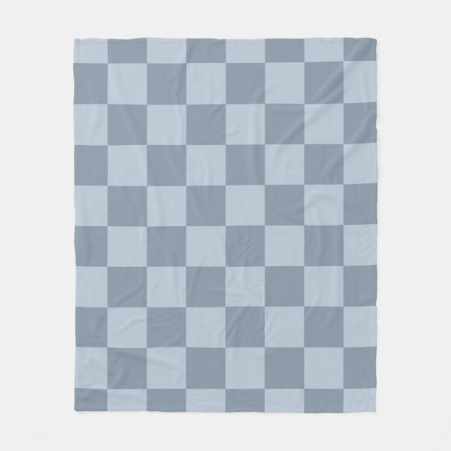 Manta Polar Minimalist Powder Blue Checkerboard Pattern (Anverso)