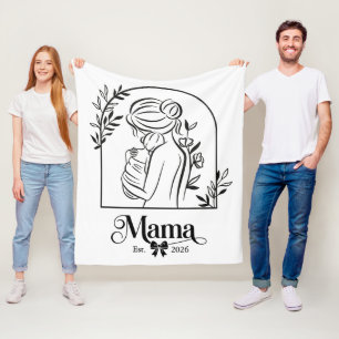 Manta Polar Minimalista Día de la Madre 1er. Est. Blanco y Neg